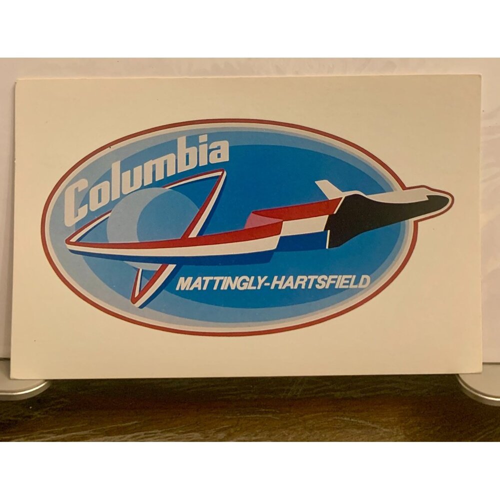 NASA STS-4 Crew Insignia Postcard Featuring Space Shuttle Columbia Artwork